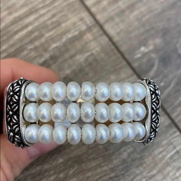 Honora Pearl Leather Cuff - Picture 2 of 6